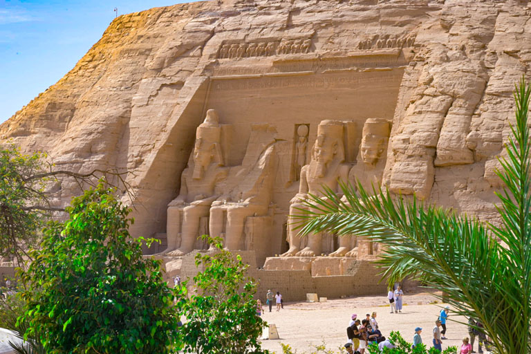 Massive statues carved in rock in Africa