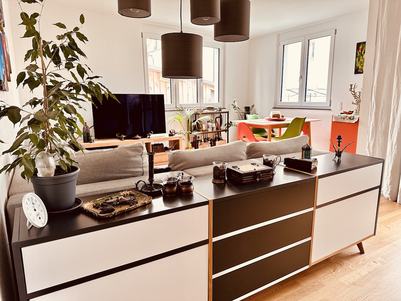 Living and Dining room in new apartment in Germany