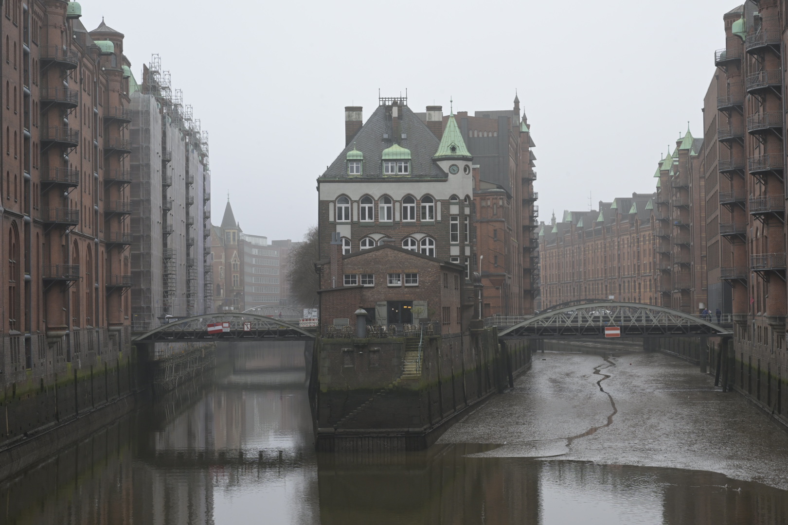 Old red brick buildings and canals