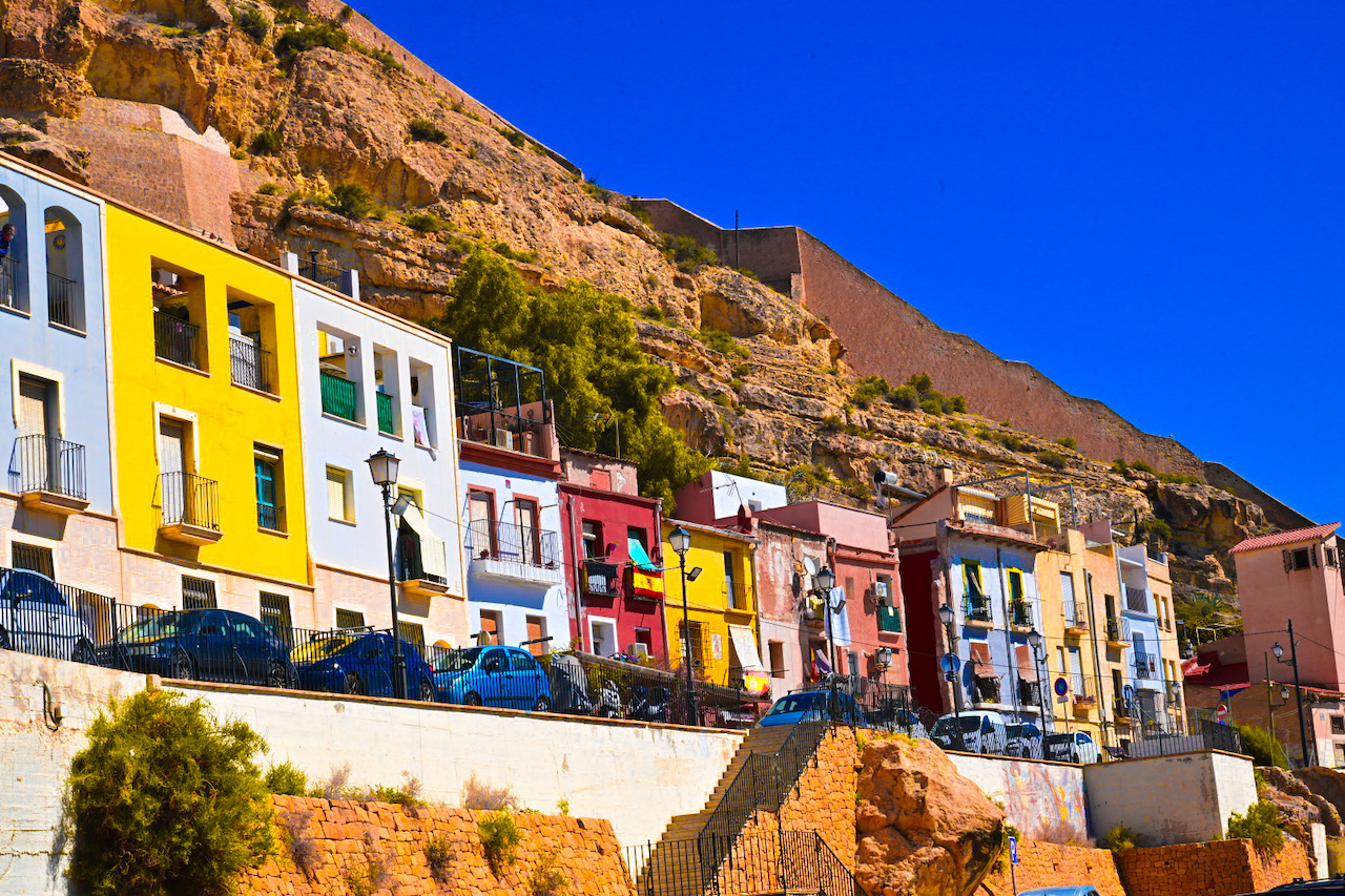 Colorful buildings in Spain